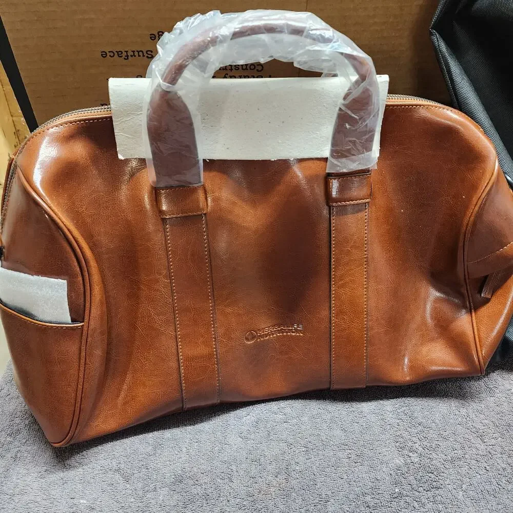 New unused large leather bag Herbalife tote overnight bag with dustbag X